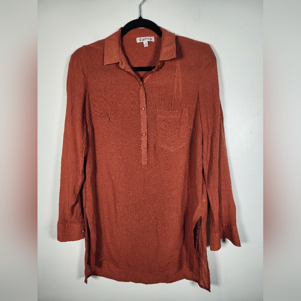 Nanette Lepore Terracotta Button-Up Shirt